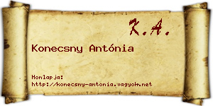 Konecsny Antónia névjegykártya